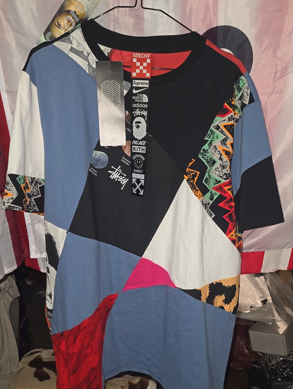 Stüssy Multicolor Patchwork Short Sleeve Tee
